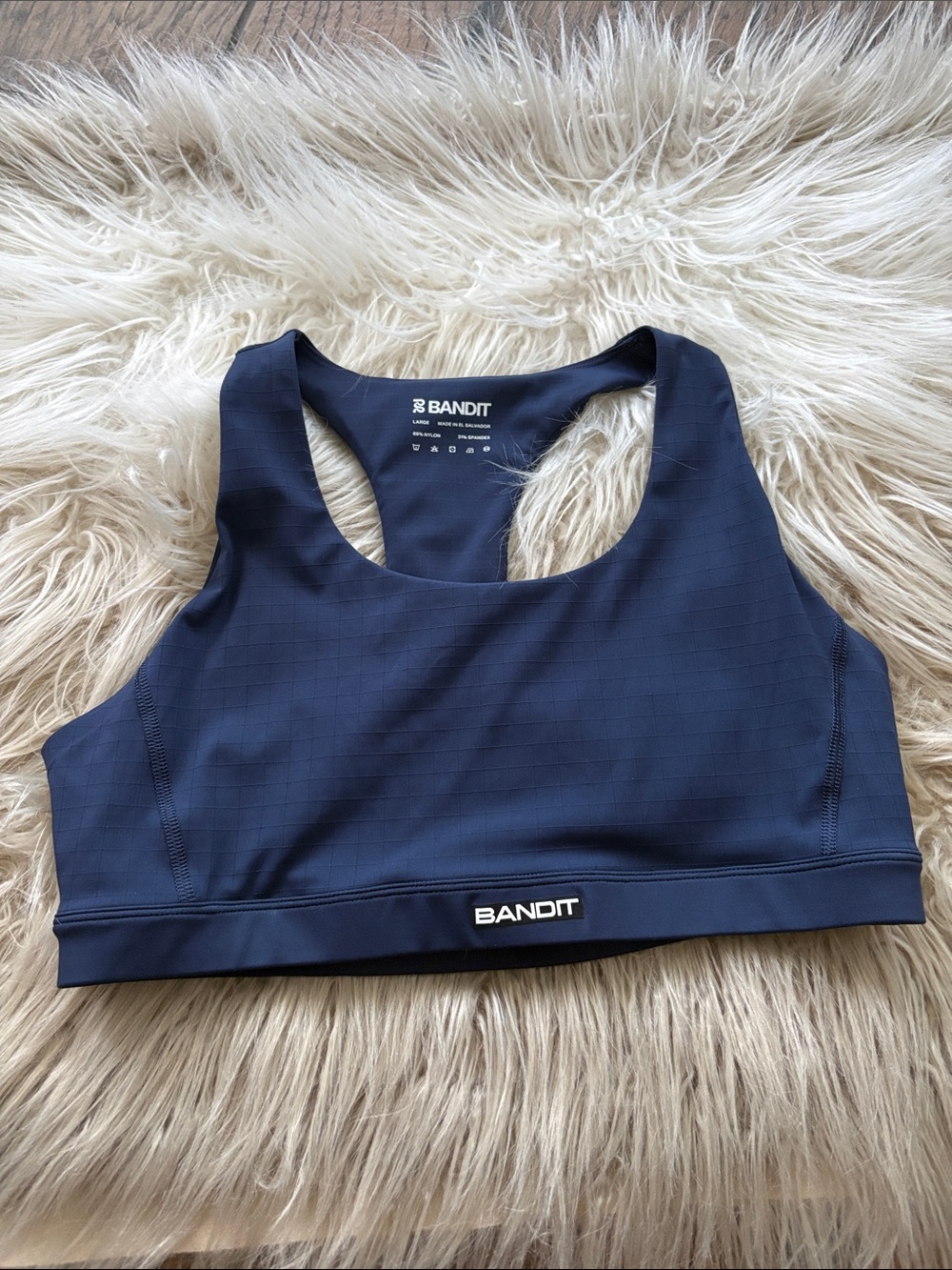 Bandit Gridlock scoop neck run bra sz Large